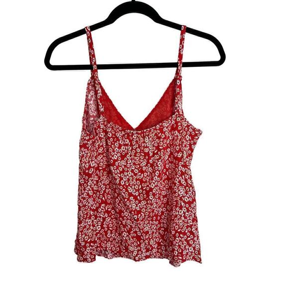 Madewell Women's V-Neck Cami Tank in Red Ditsy Floral Size 6 - Picture 6 of 11